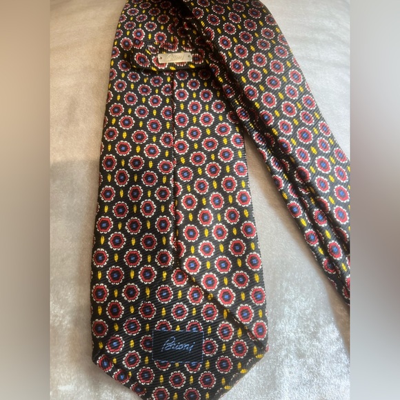 Brioni Multicolor Geometric Silk Tie Luxury Style